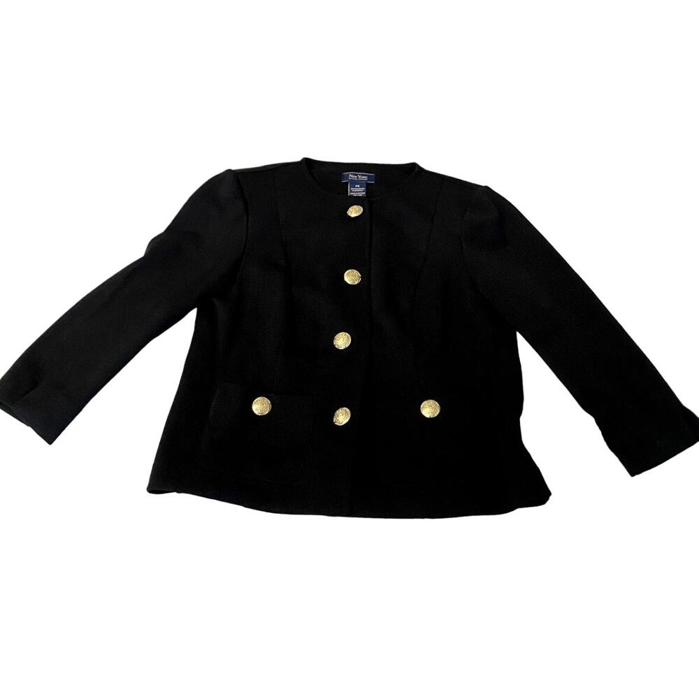 New York Clothing Company Black Blazer With Gold Detailing Size Petite Small